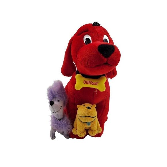 Vintage Clifford the Big Red Dog and Friends 14" Plush Cleo & T-Bone Scholastic - Picture 1 of 8